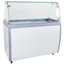 Windchill 60" Ice Cream Dipping Cabinet / Freezer with Curved Glass Sneeze Guard and - 10 tubs Capacity