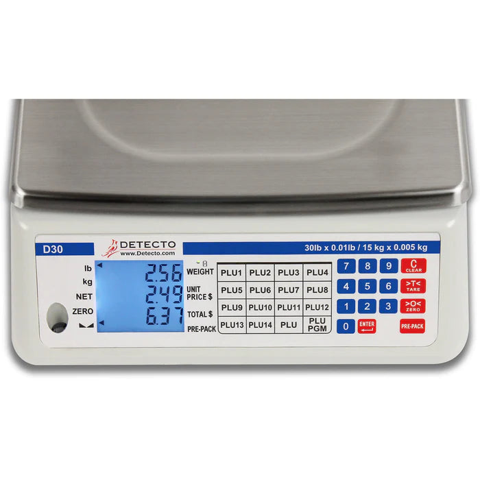 Detecto D Series Price Computing Scale - Printer Compatible, 15LB to 60LB Capacity