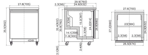 North-Air NA-UC27F 28" Single Door Undercounter or Worktop Freezer