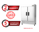 Windchill Pro MLF49-S Stainless Steel Double Solid Door 54" Wide Reach-in Freezer