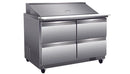 North-Air NA-S48M-4D Double Door 48" Refrigerated Mega Top Salad & Sandwich Prep Table With 4 Drawers