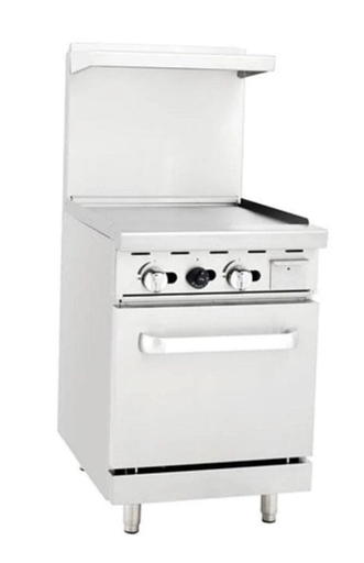 Omega ATO-24G Commercial Natural Gas/Propane 24" Griddle Stove Top Range