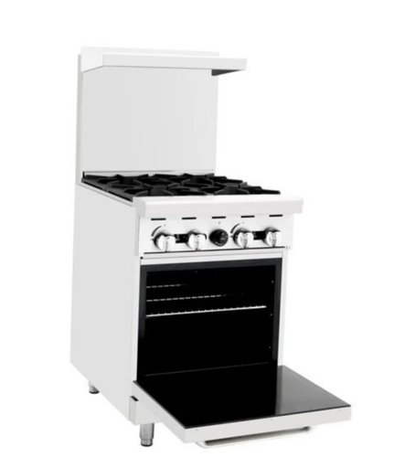 Omega ATO-4B Commercial Natural Gas/Propane 4 Burner Stove Top Range