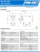 Pro-Cut KG-32 Size 32 Meat Grinder - 3 HP, 220V, Single or Three Phase