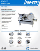 Pro-Cut KMS-13 - 13" Blade, 1/3 HP, Gear Drive