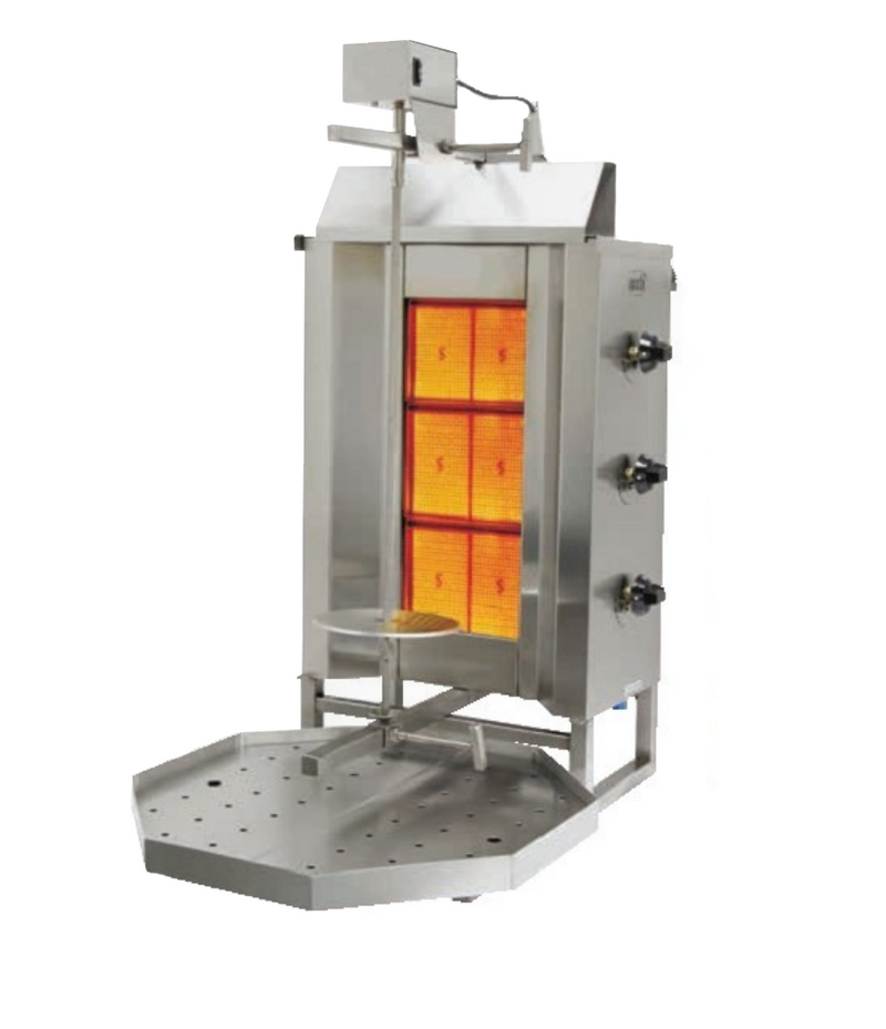 Ozti 3GD Natural Gas/Propane 3 Burner Shawarma/Doner/Gyro Broiler